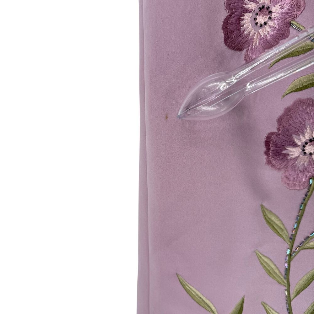 Y2K Vintage Maggy London Embroidered Maxi Dress Fairy Cottage Lavendar Floral 14 - Picture 5 of 14